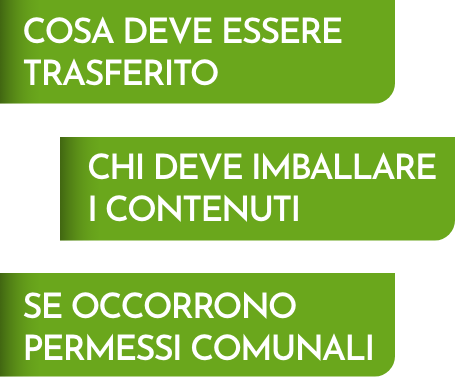 È importante individuare cosa portare nel trasloco