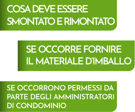 È importante individuare cosa smontare prima del trasloco